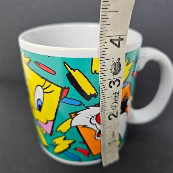 Vintage Coffee Cup Mug 1993 Warner Brothers Sylvester Tweety Bird Taz Bugs Bunny - Picture 10 of 11